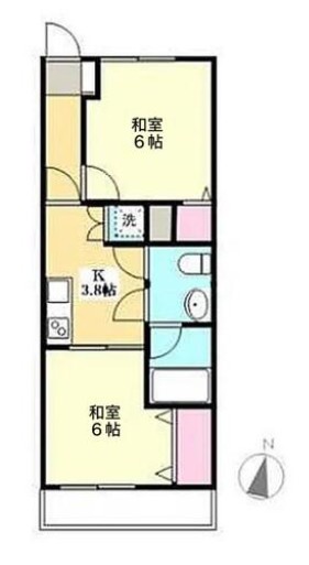 サンハイツ清水町第2　2階　間取図